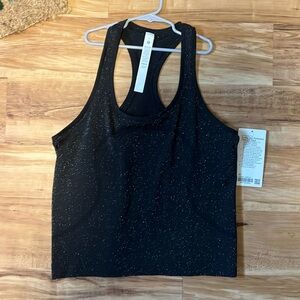 Lululemon Swiftly Size 10 race length black sparkle